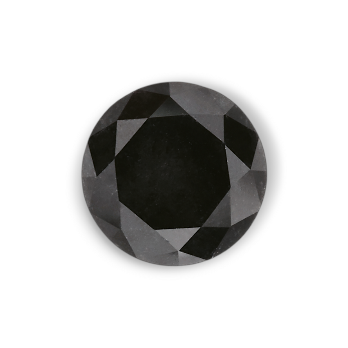 0.92 Carat Natural Black Round Diamond GIA