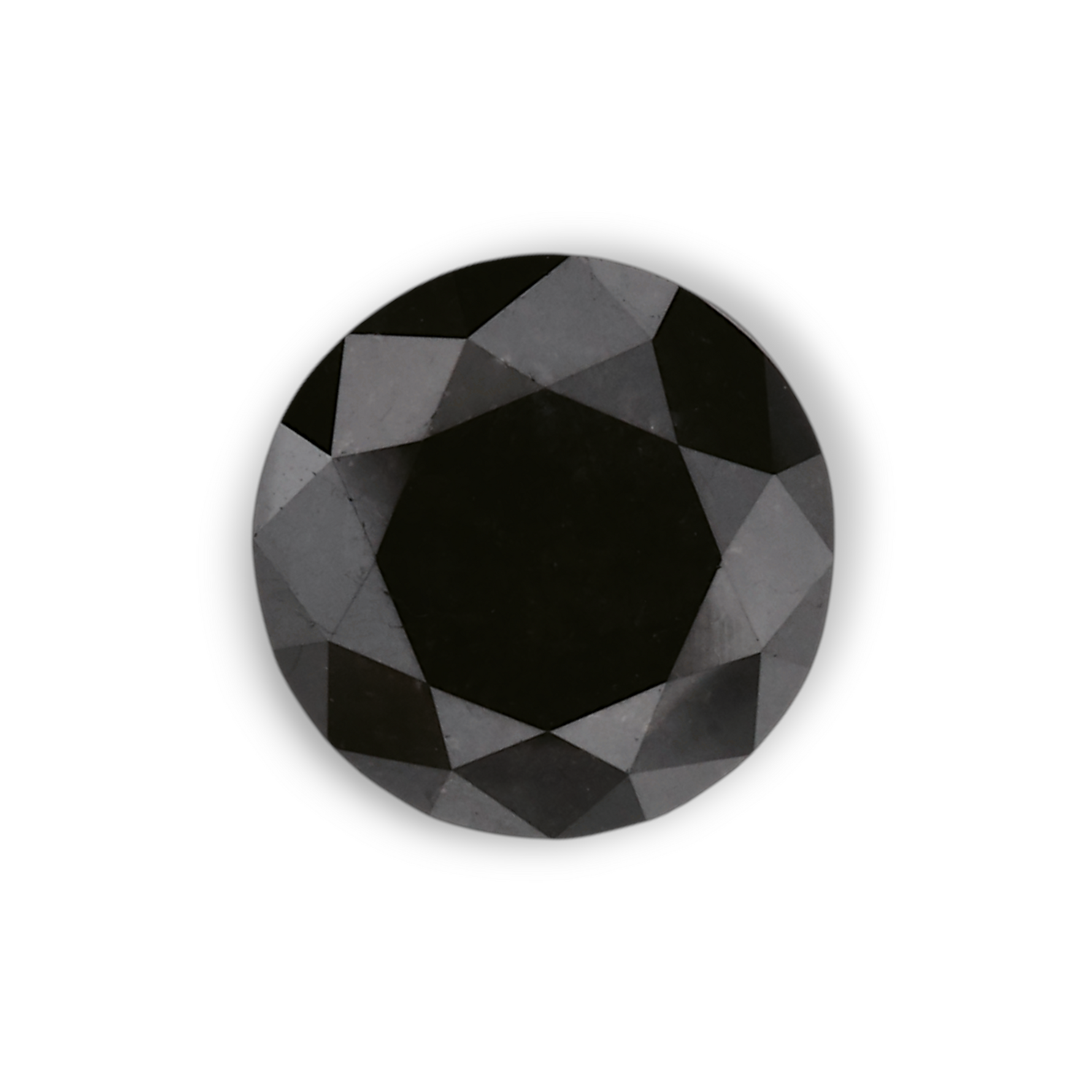 1.43 Carat Natural Black Round Diamond GIA
