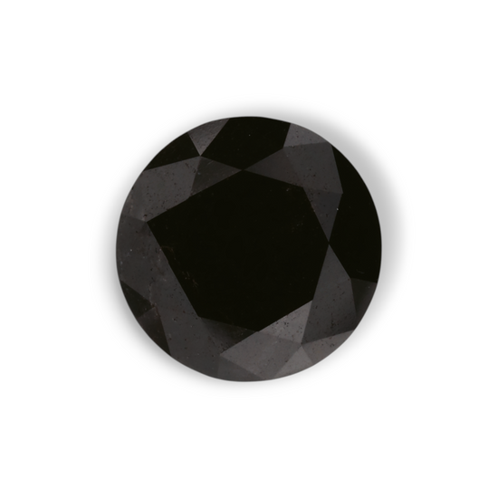 1.88 Carat Natural Black Round Diamond GIA