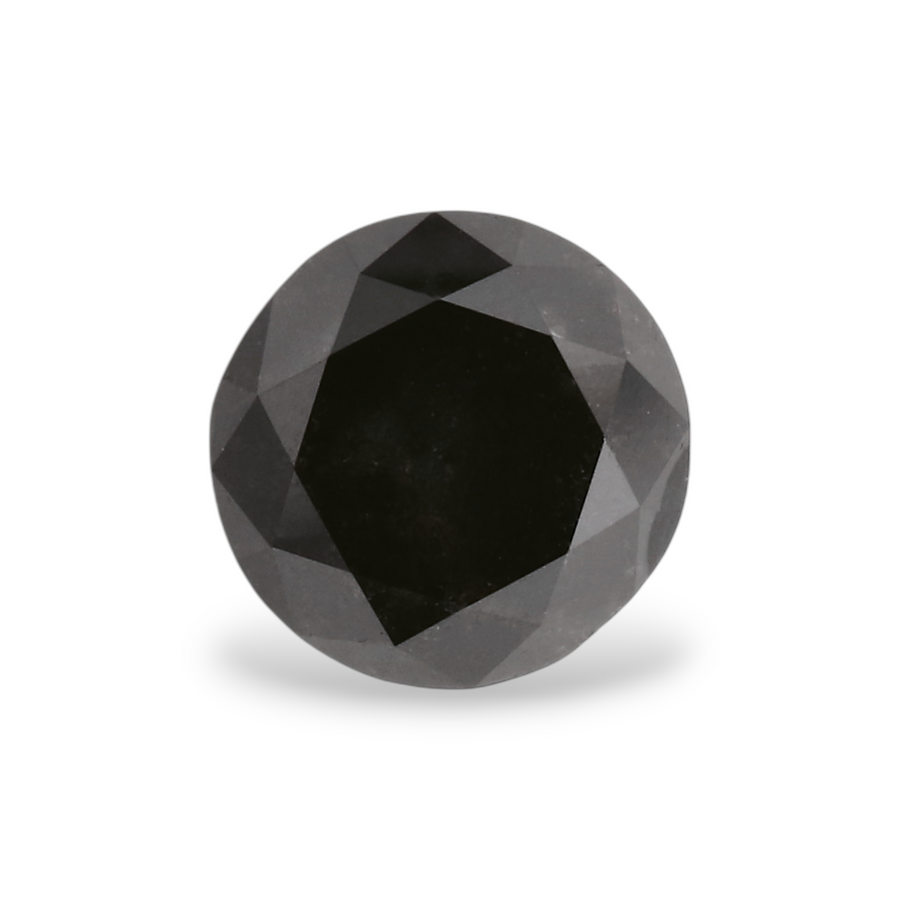 0.98 Carat Natural Black Round Diamond GIA