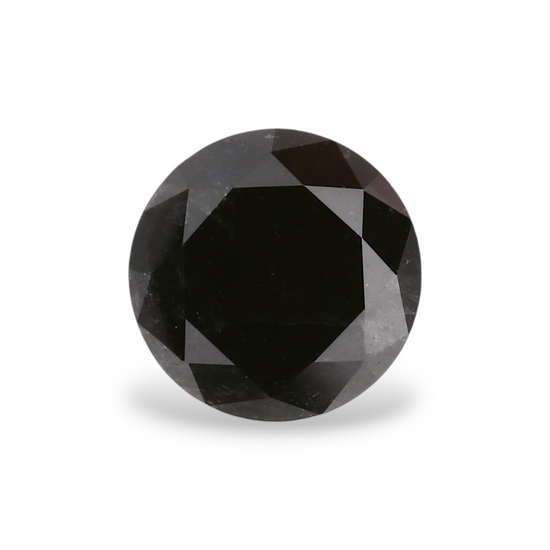 1.07 Carat Natural Black Round Diamond GIA