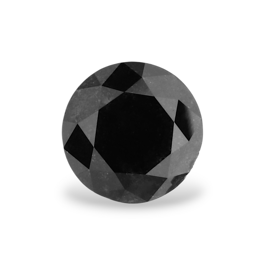 0.64 Carat Natural Black Round Diamond GIA