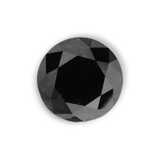 0.64 Carat Natural Black Round Diamond GIA