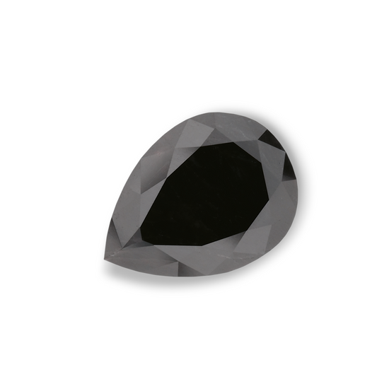 2.19 Carat Natural Black Pear Diamond GIA