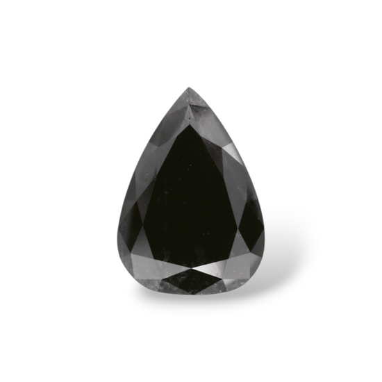 2.74 Carat Natural Black Pear Diamond GIA