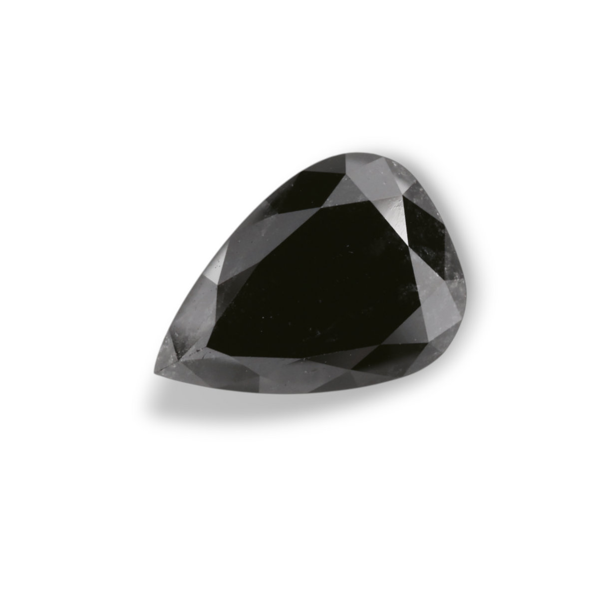 2.74 Carat Natural Black Pear Diamond GIA
