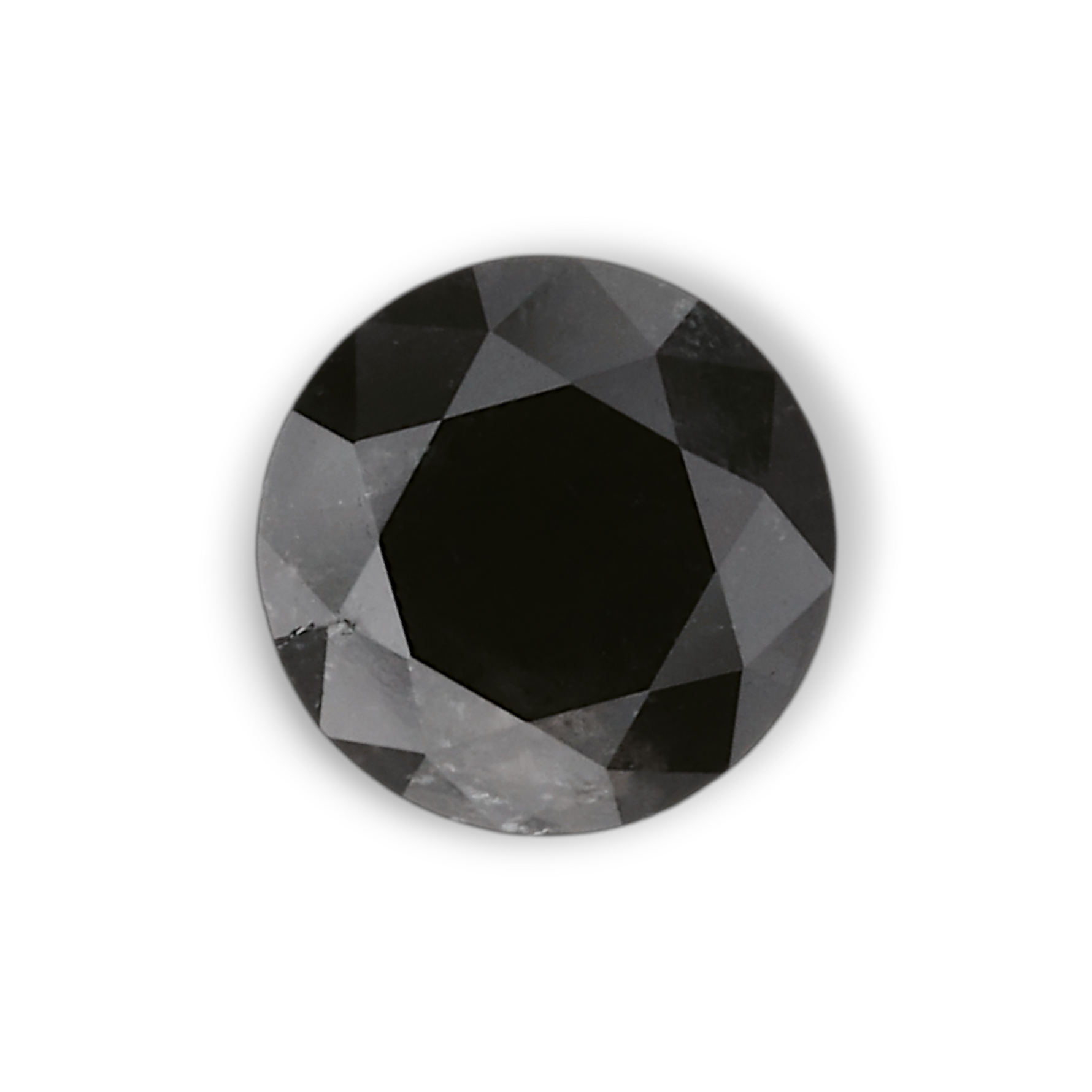 0.58 Carat Natural Black Round Diamond GIA