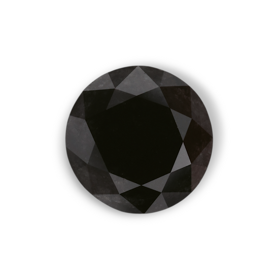 1.27 Carat Natural Black Round Diamond GIA