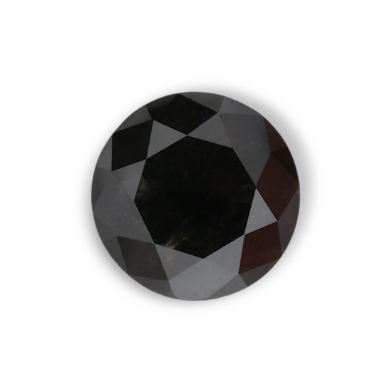 1.39 Carat Natural Black Round Diamond GIA
