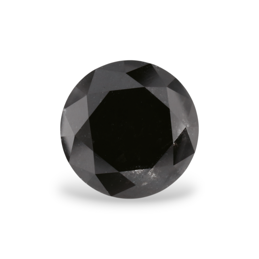 1.7 Carat Natural Black Round Diamond GIA