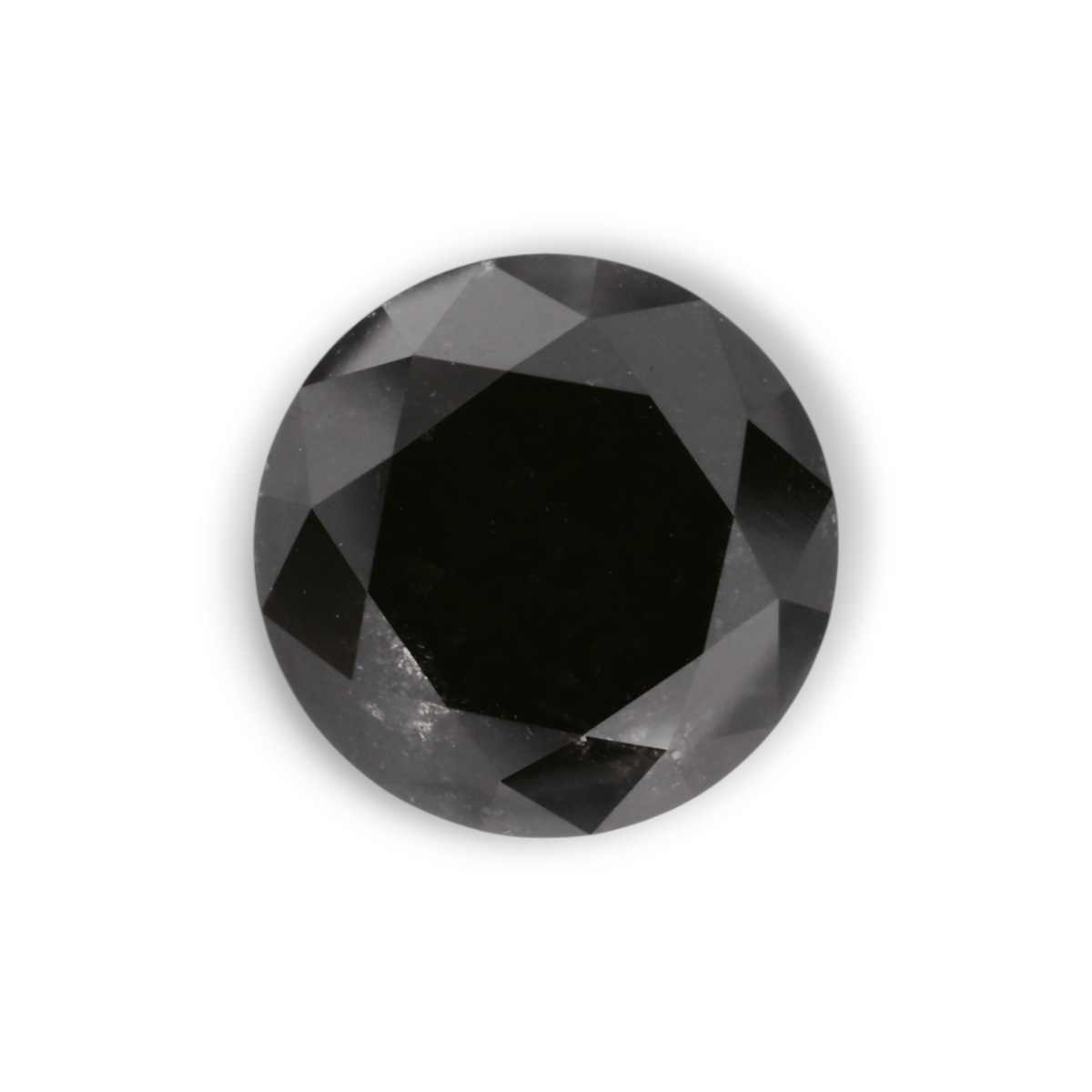 1.7 Carat Natural Black Round Diamond GIA
