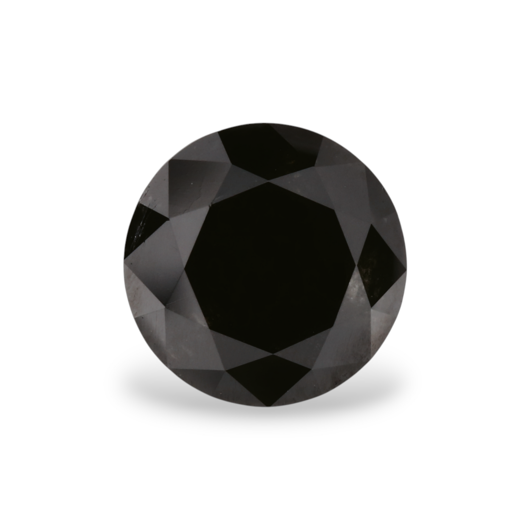 1.78 Carat Natural Black Round Diamond GIA
