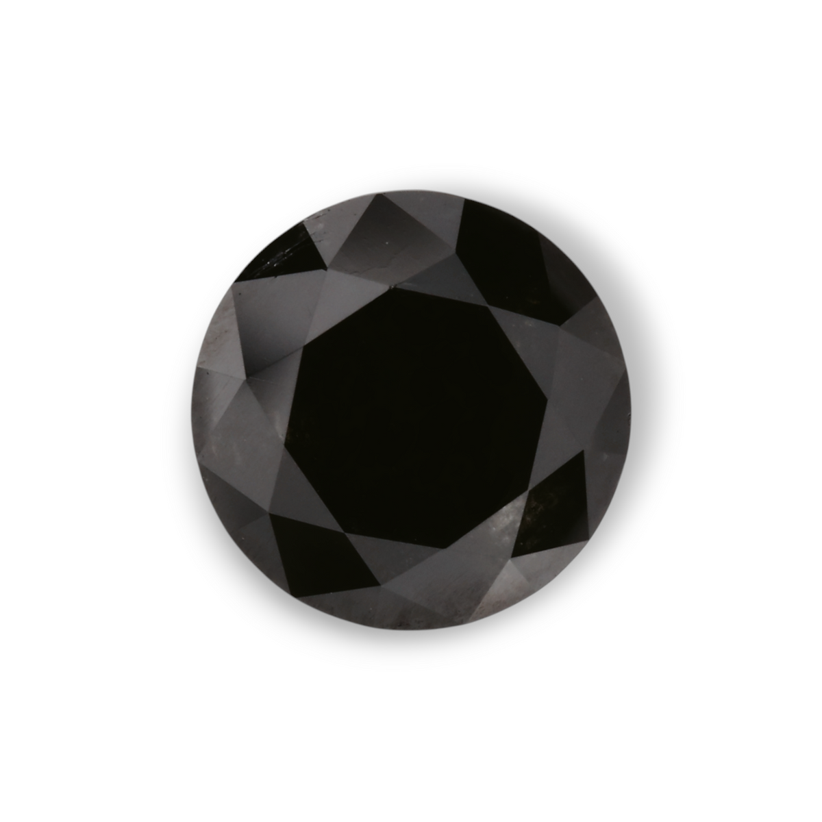 1.78 Carat Natural Black Round Diamond GIA