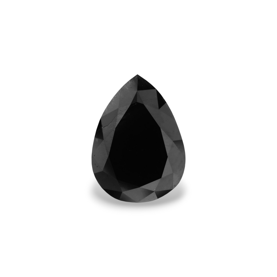 3.07 Carat Black Pear Diamond
