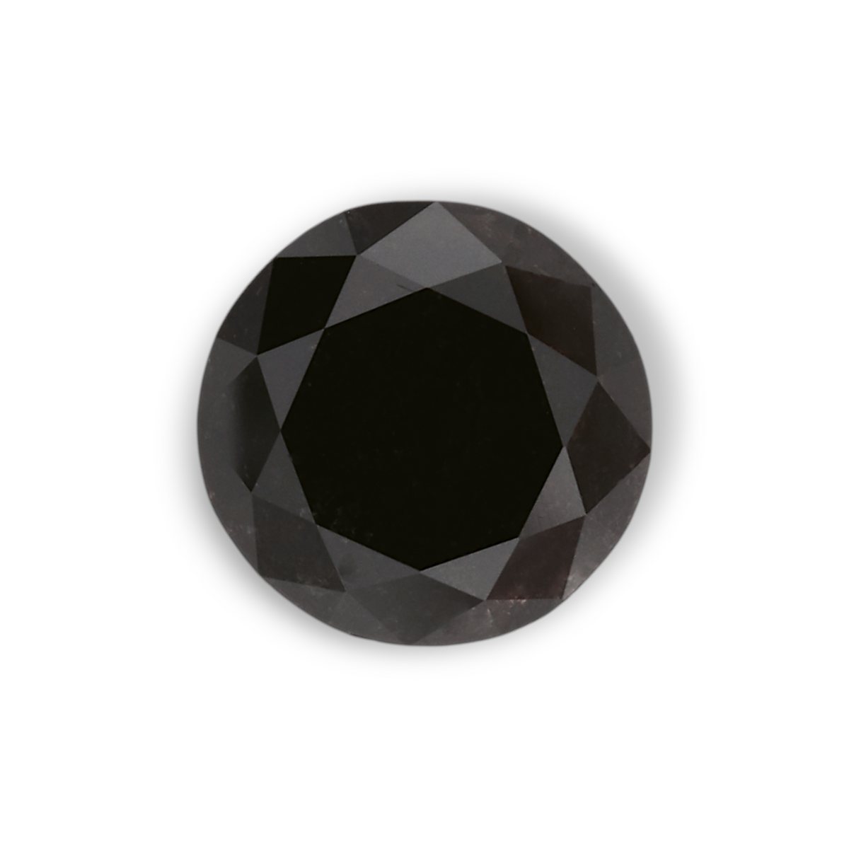 1.26 Carat Natural Black Round Diamond GIA