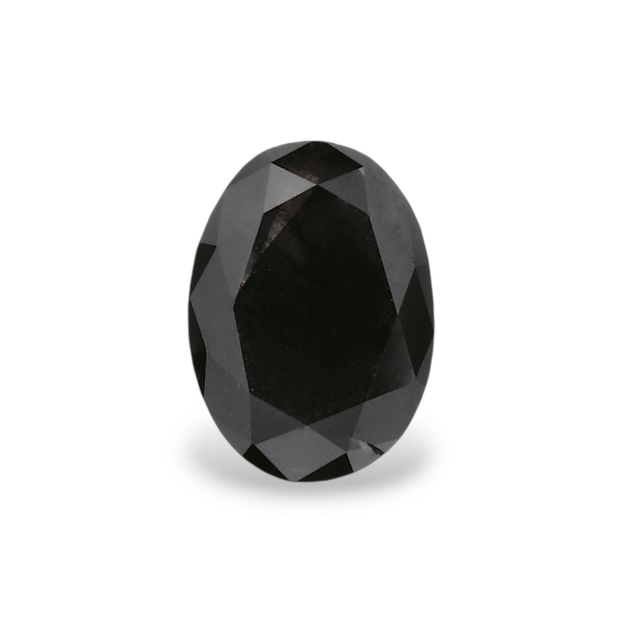 0.54 Carat Natural Black Oval Diamond GIA