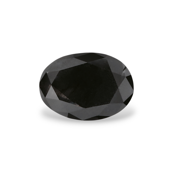 0.54 Carat Natural Black Oval Diamond GIA