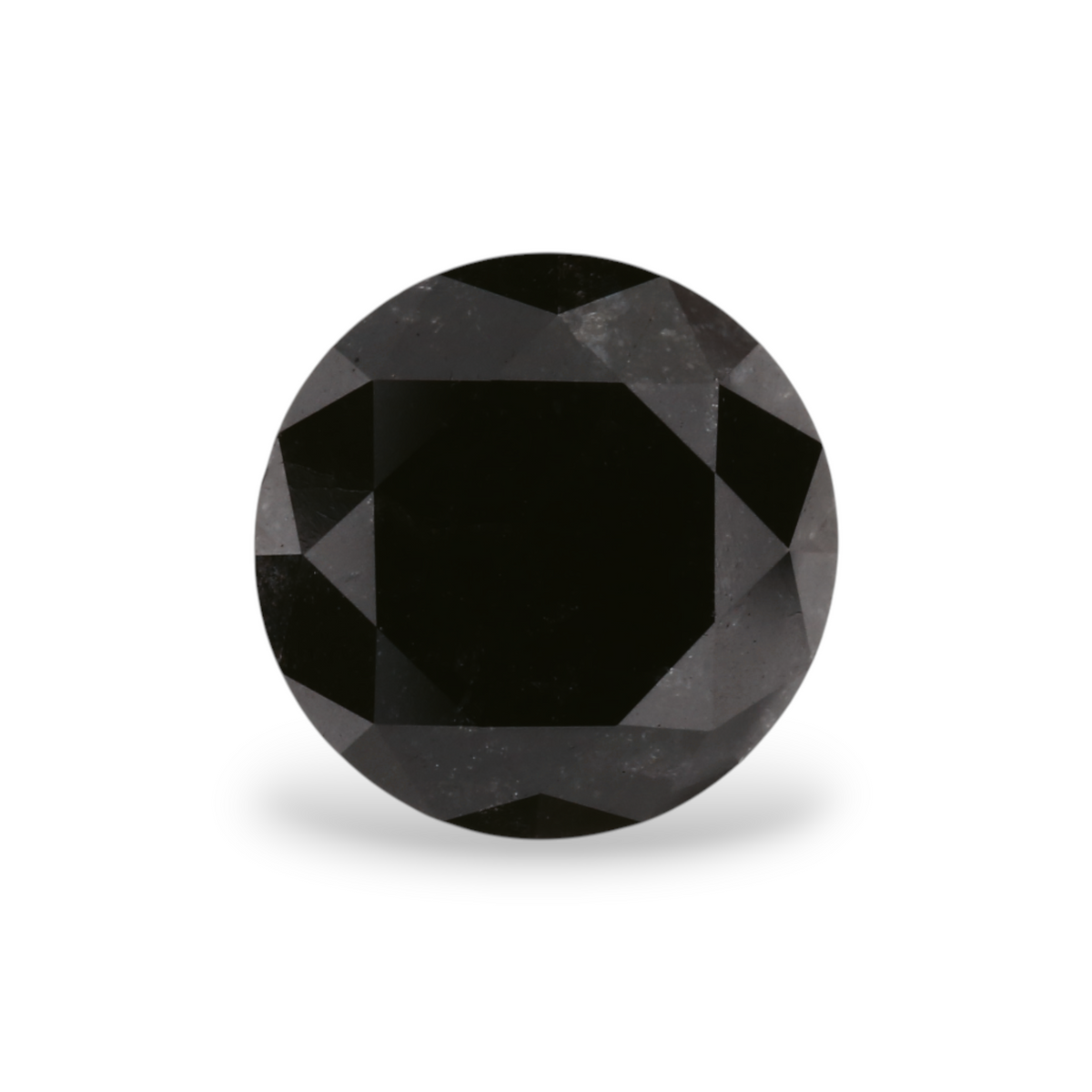 1.92 Carat Natural Black Round Diamond GIA