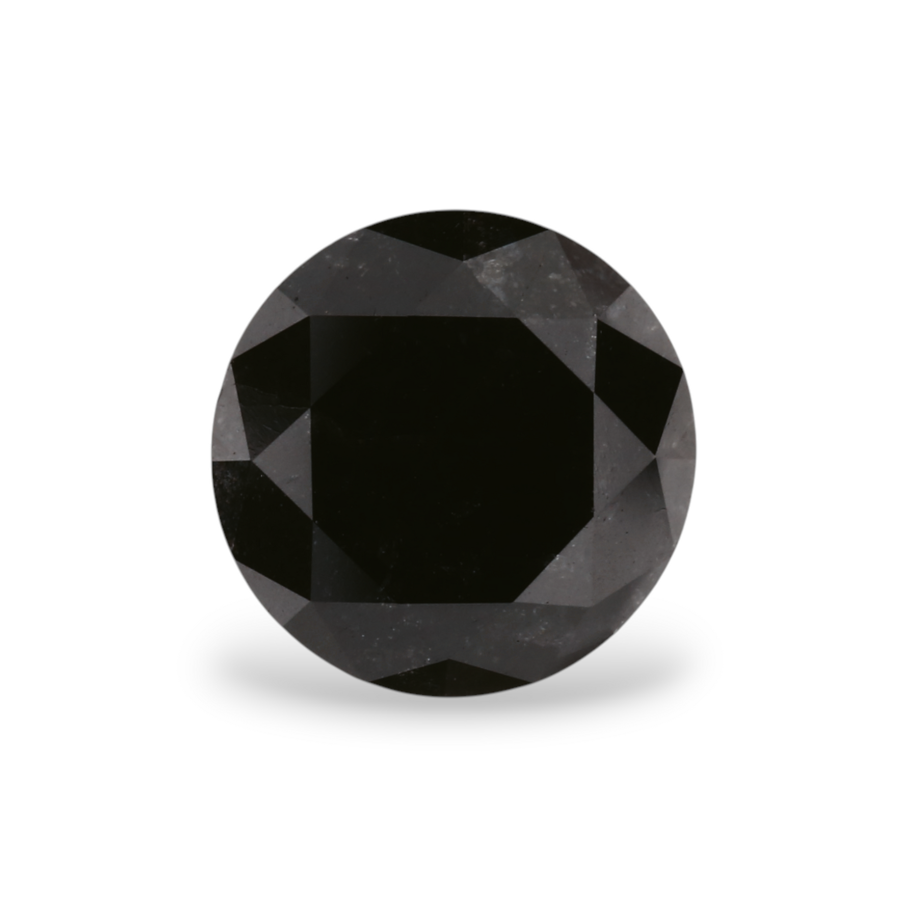 1.92 Carat Natural Black Round Diamond GIA