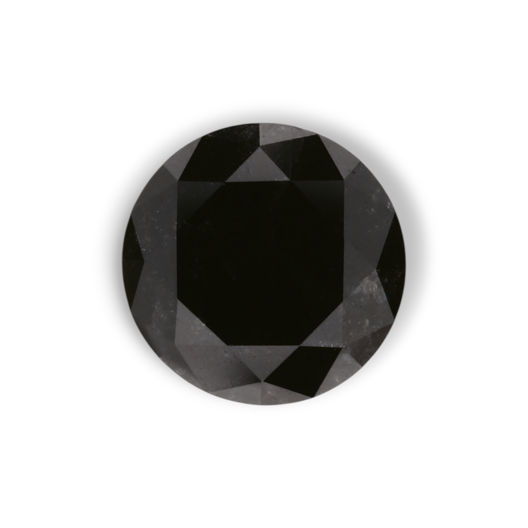 1.92 Carat Natural Black Round Diamond GIA