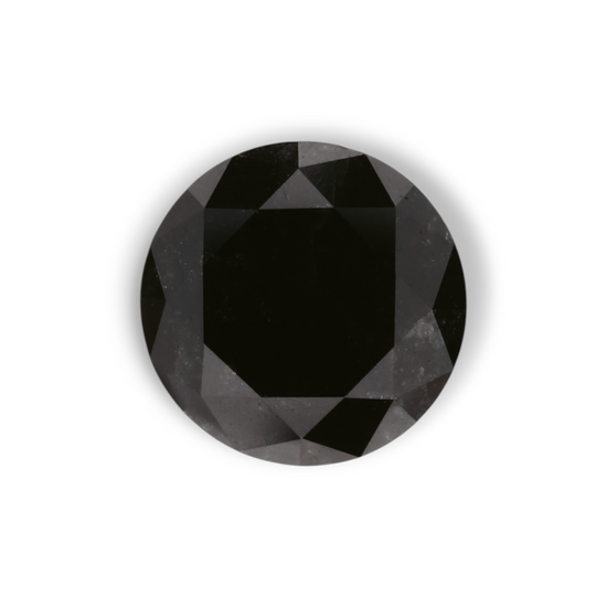1.92 Carat Natural Black Round Diamond GIA