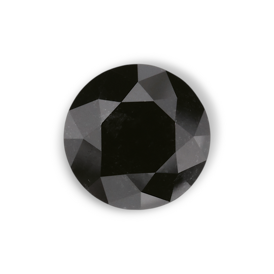 1.08 Carat Natural Black Round Diamond GIA