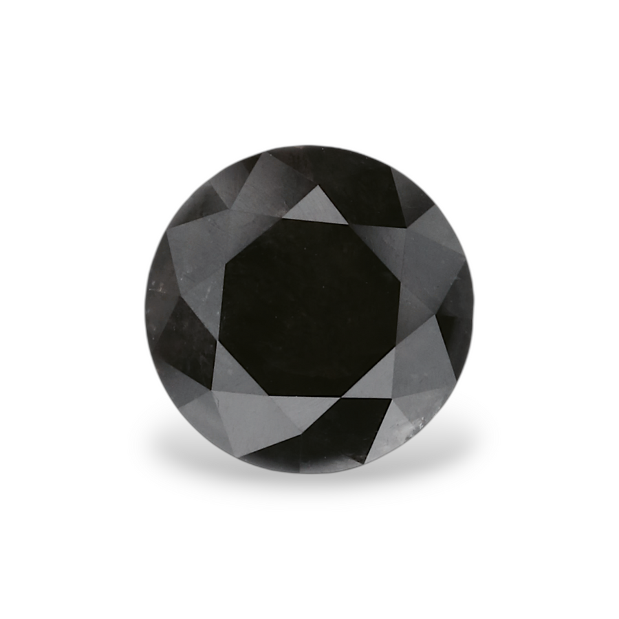 1.31 Carat Natural Black Round Diamond GIA