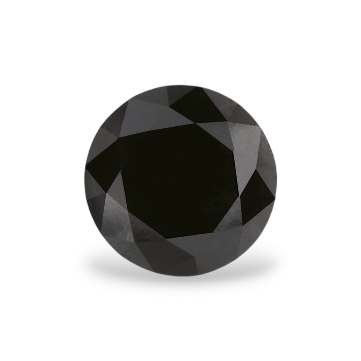 1.61 Carat Natural Black Round Diamond GIA