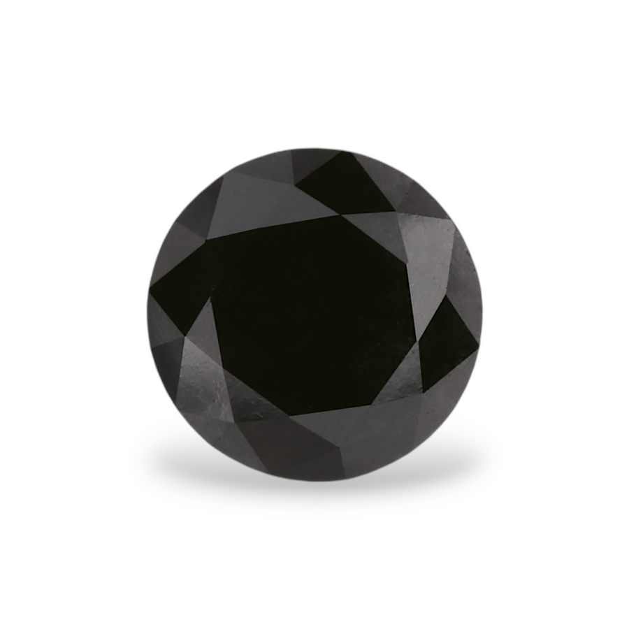 1.61 Carat Natural Black Round Diamond GIA