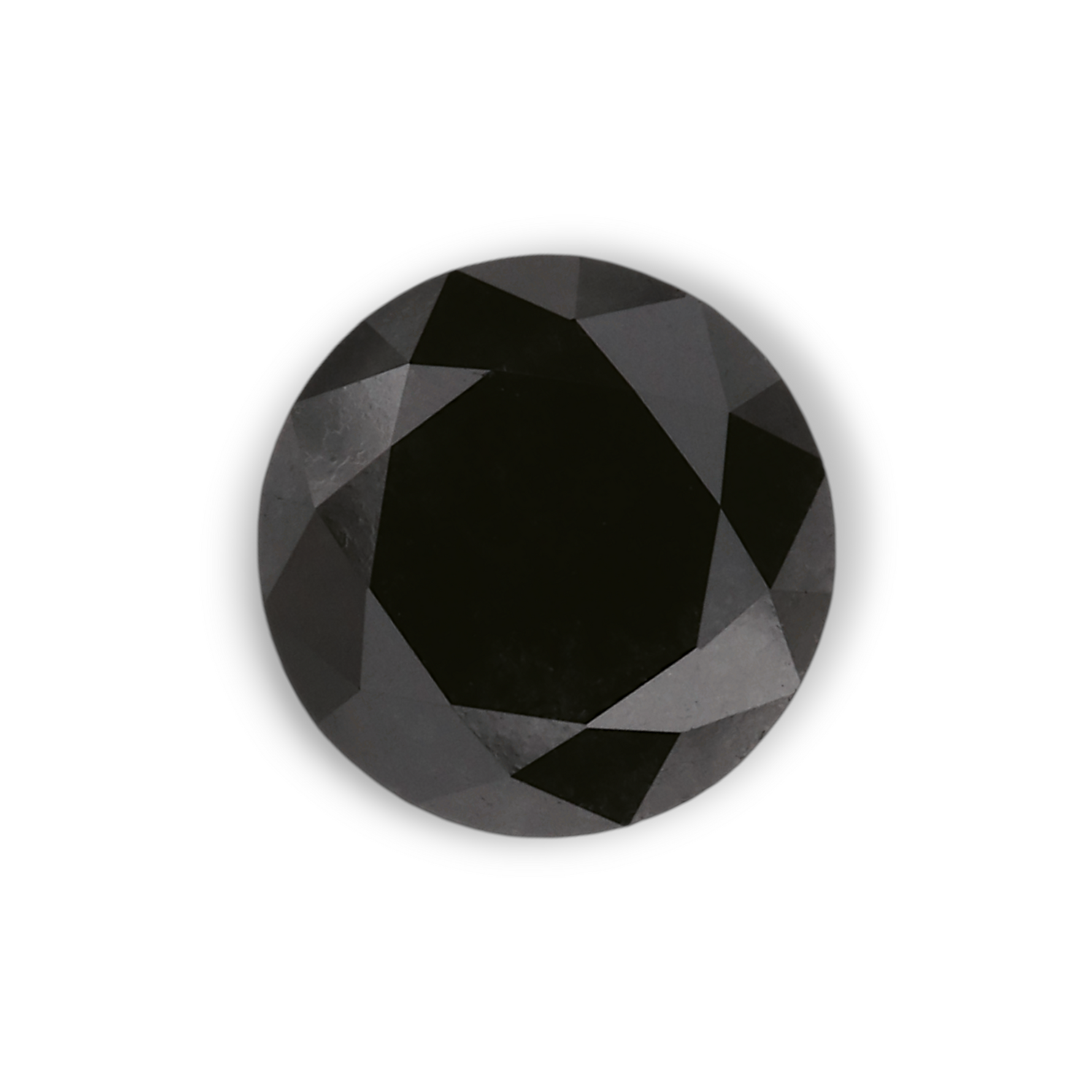 1.61 Carat Natural Black Round Diamond GIA