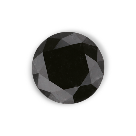 1.09 Carat Natural Black Round Diamond GIA