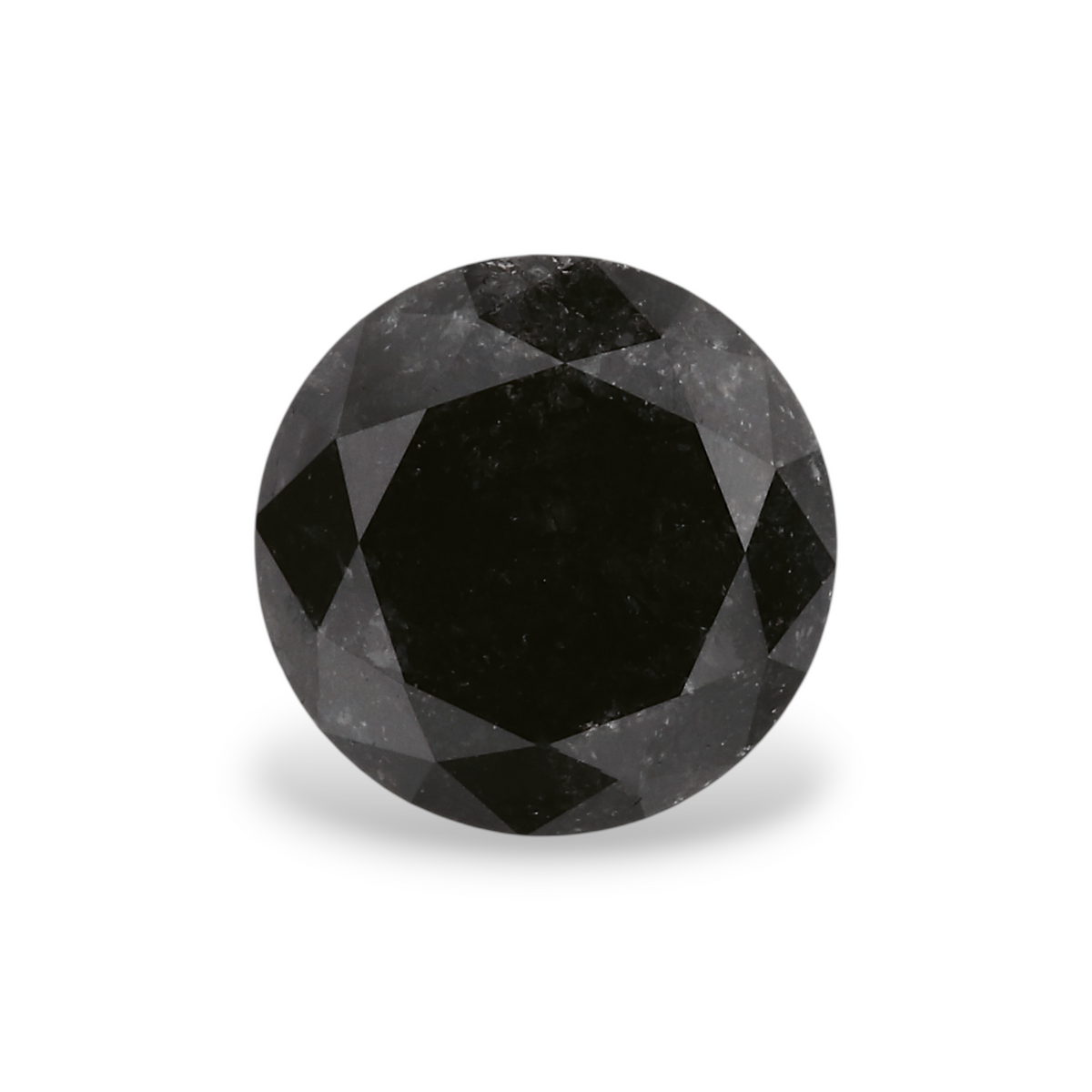1.44 Carat Natural Black Round Diamond GIA