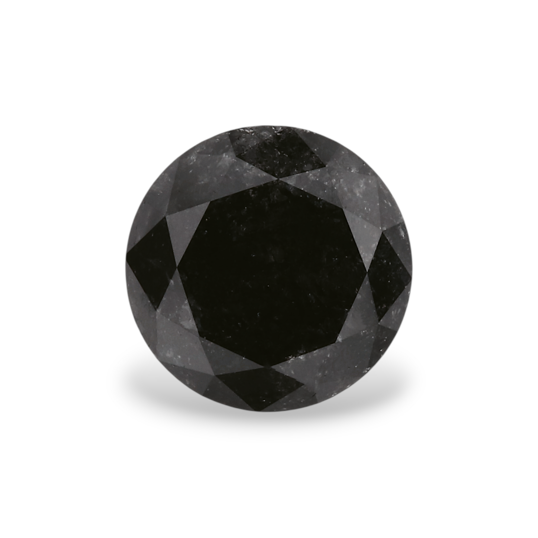 1.44 Carat Natural Black Round Diamond GIA
