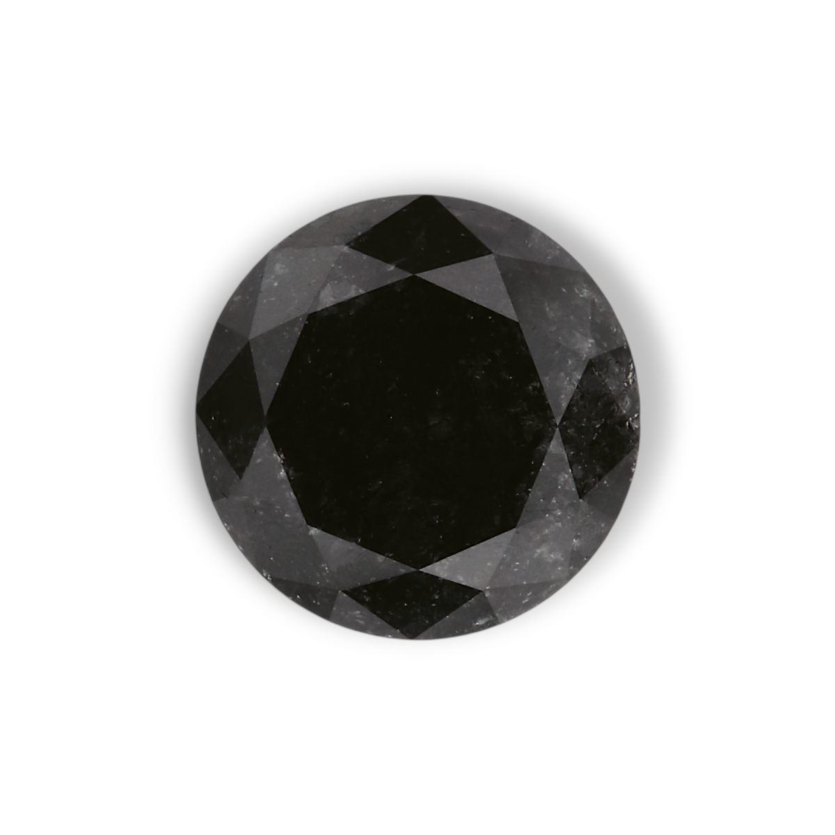 1.44 Carat Natural Black Round Diamond GIA