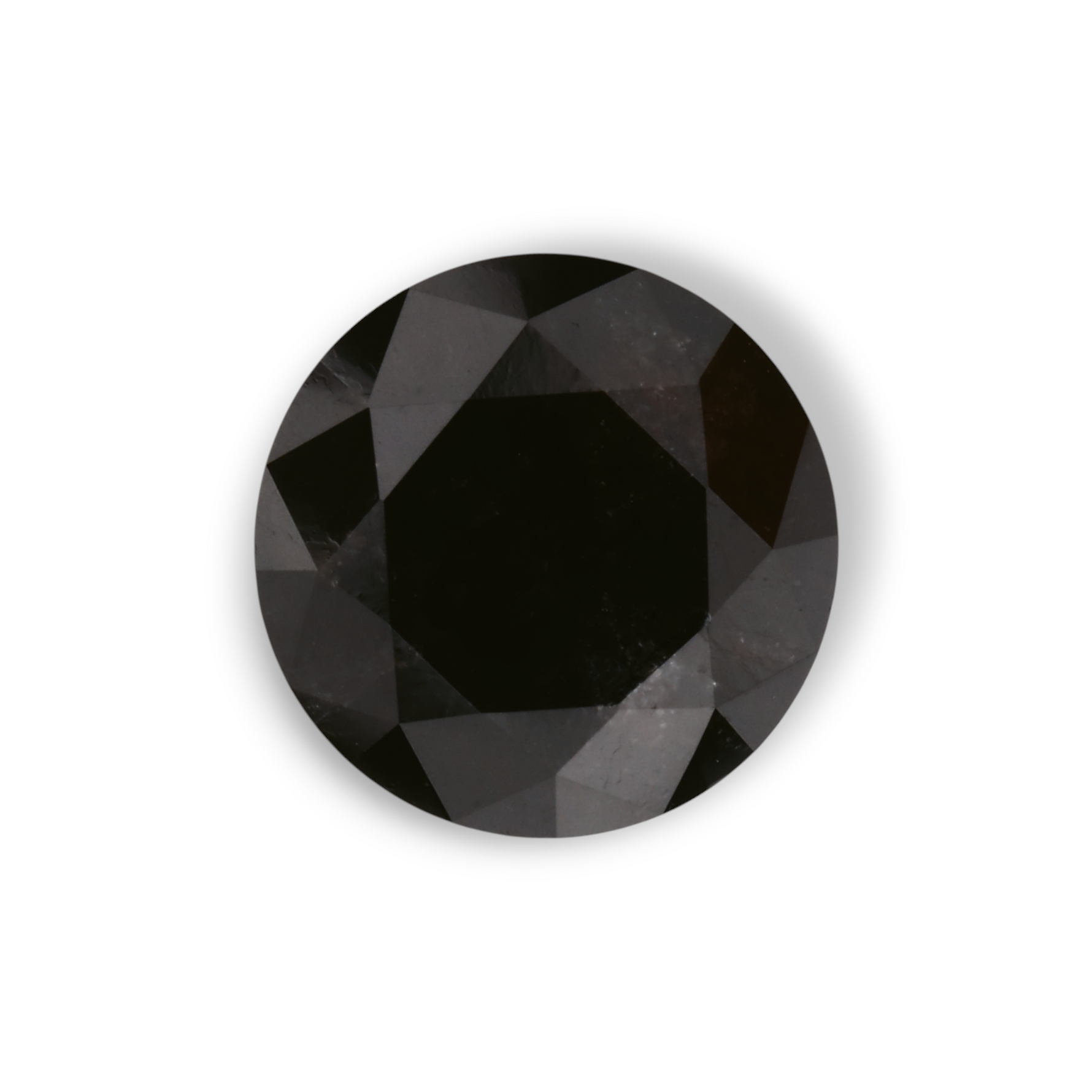 1.78 Carat Natural Black Round Diamond GIA
