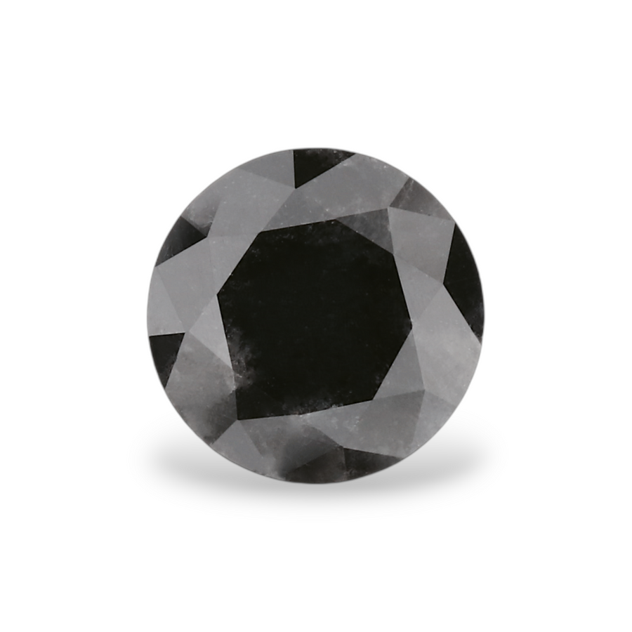 1.02 Carat Natural Black Round Diamond GIA