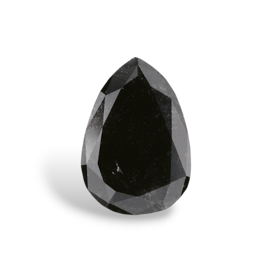 0.8 Carat Natural Black Pear Diamond GIA