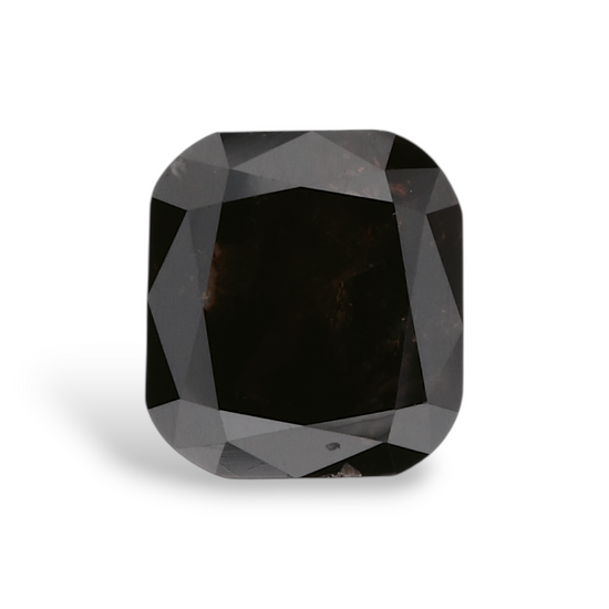 0.88 Carat Natural Black Cushion Diamond GIA