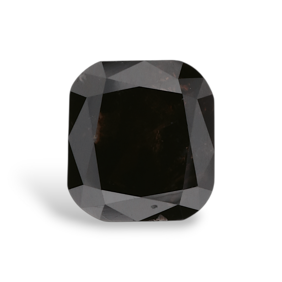 0.88 Carat Natural Black Cushion Diamond GIA