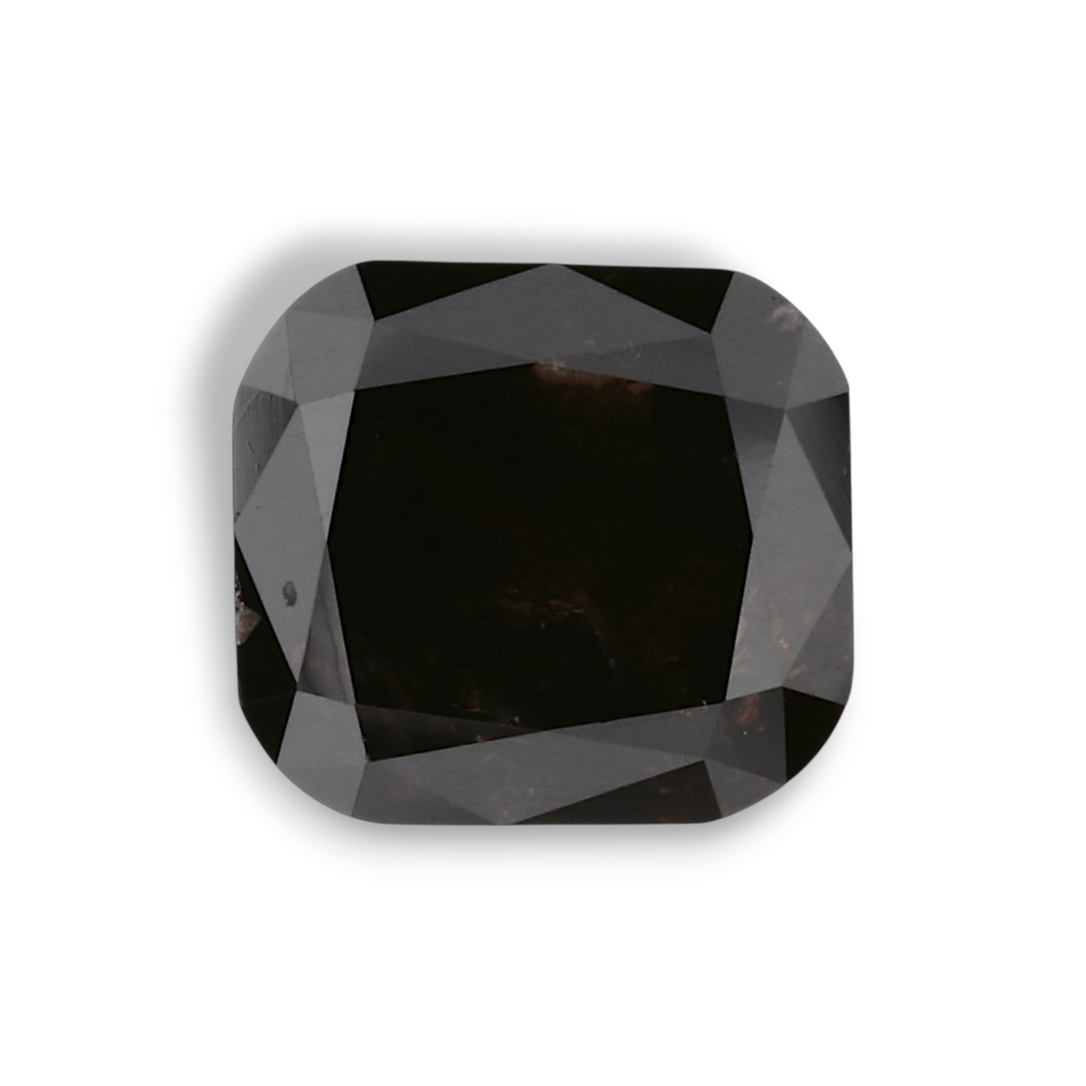 0.88 Carat Natural Black Cushion Diamond GIA