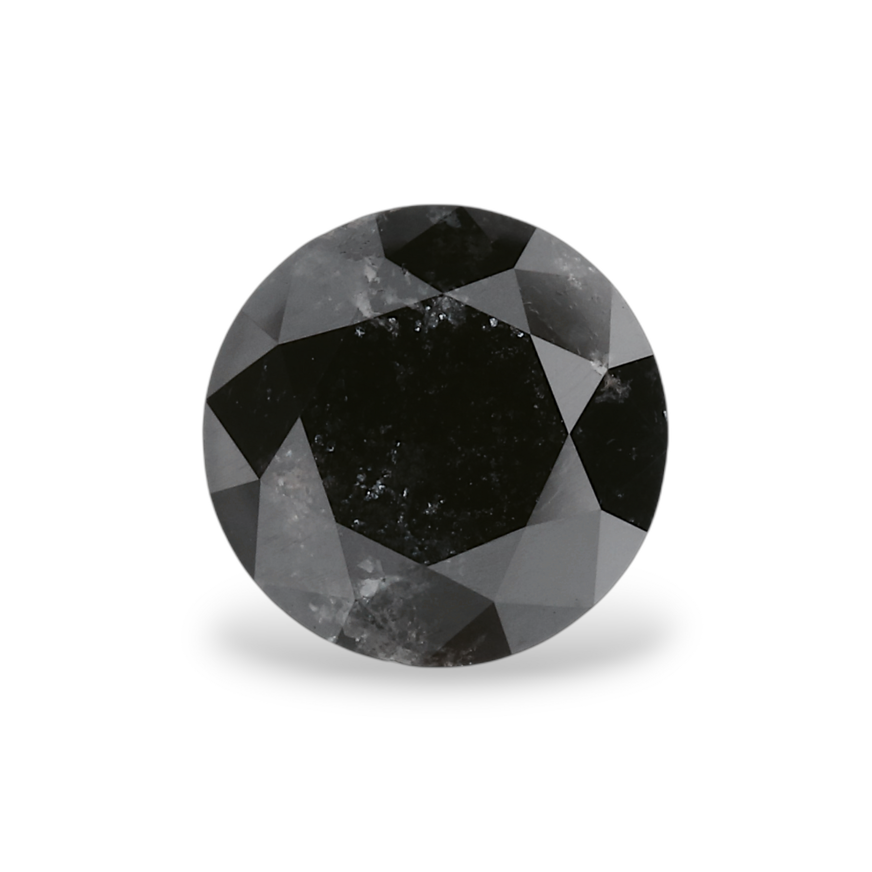 1.69 Carat Natural Black Round Diamond GIA
