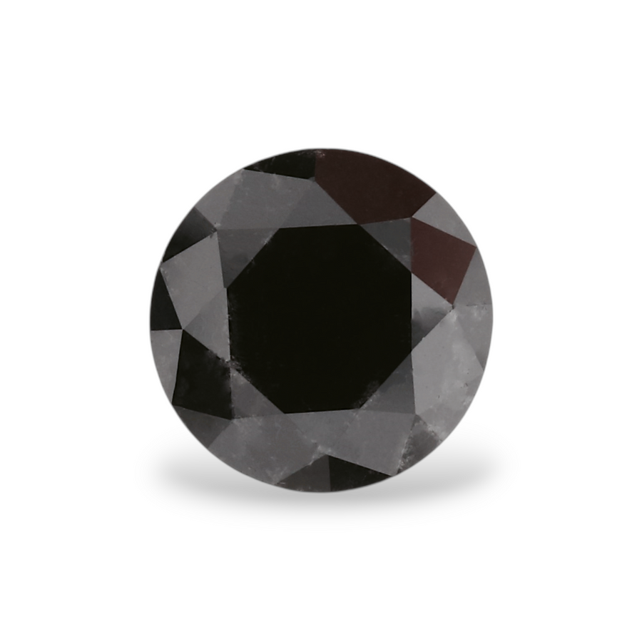 0.99 Carat Natural Black Round Diamond GIA