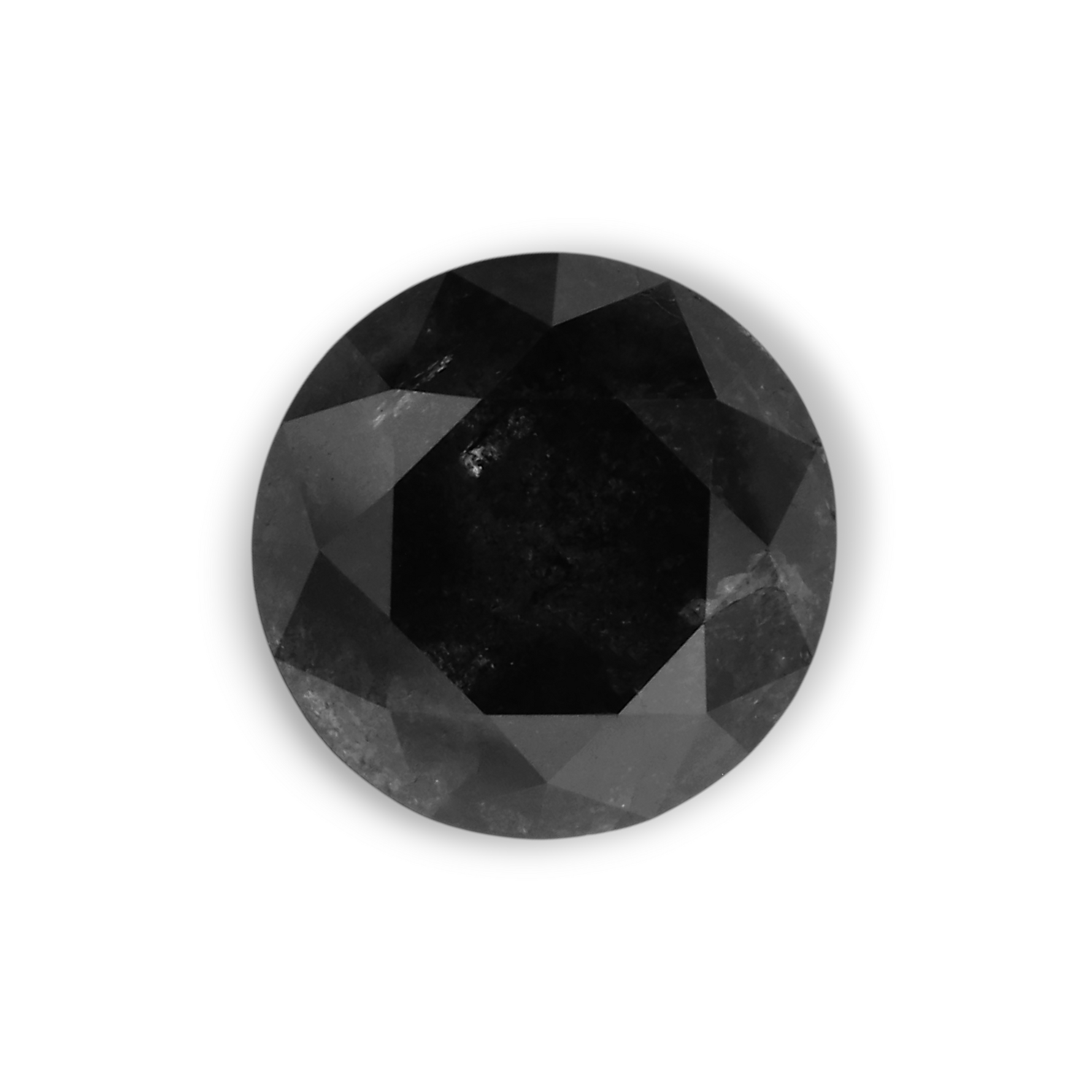 1.4 Carat Natural Black Round Diamond GIA