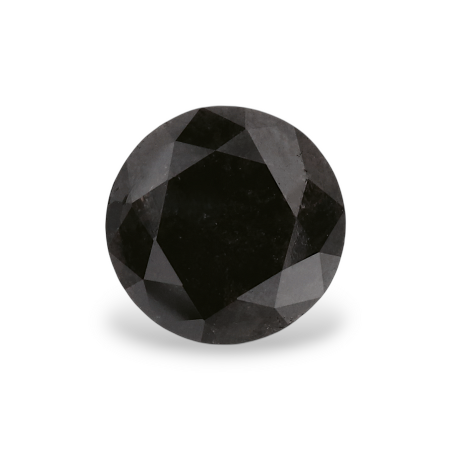 1.08 Carat Natural Black Round Diamond GIA
