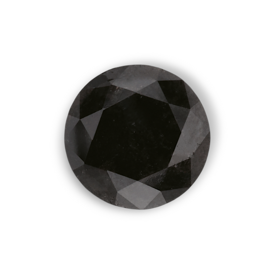 1.08 Carat Natural Black Round Diamond GIA