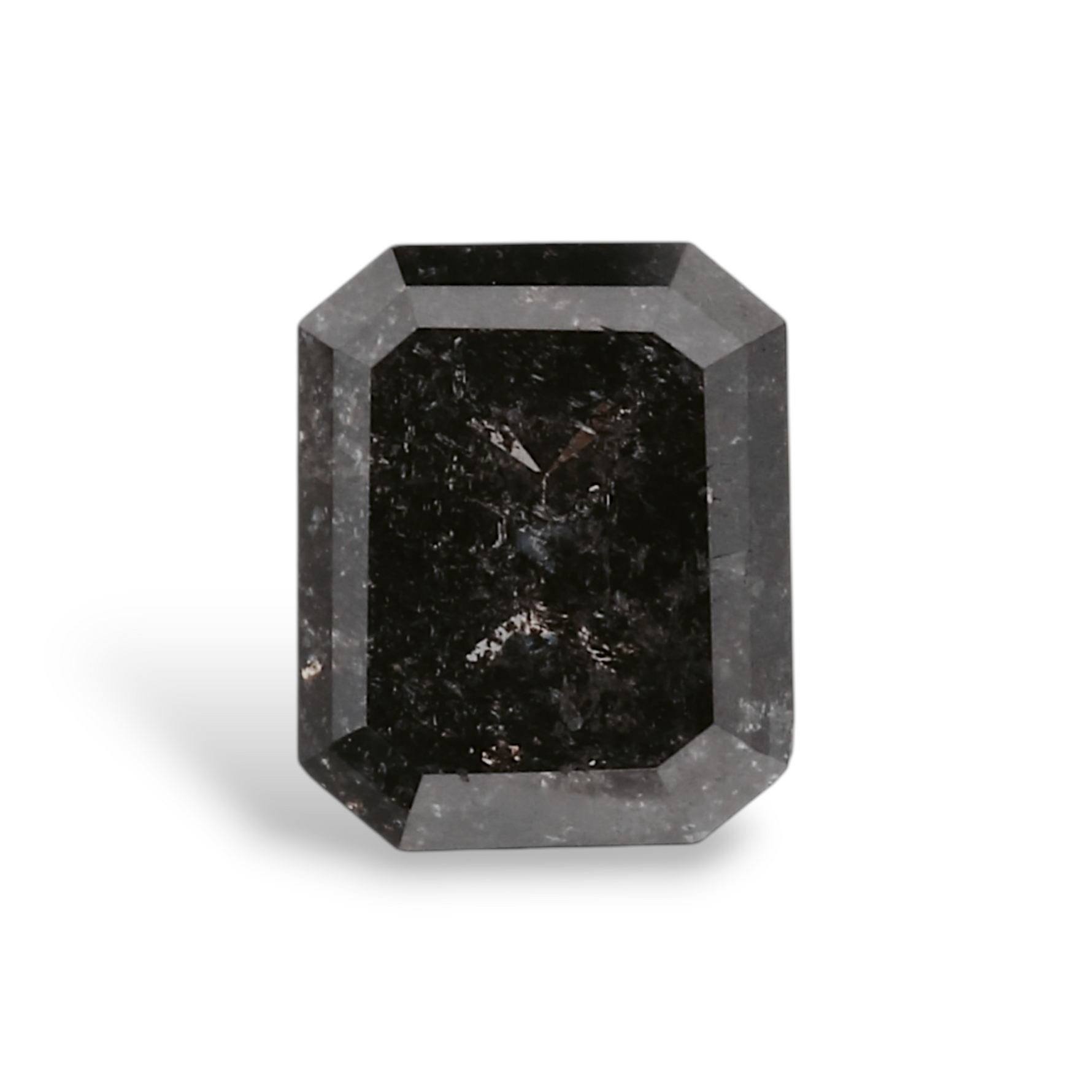 0.71 Carat Natural Black Emerald Diamond GIA