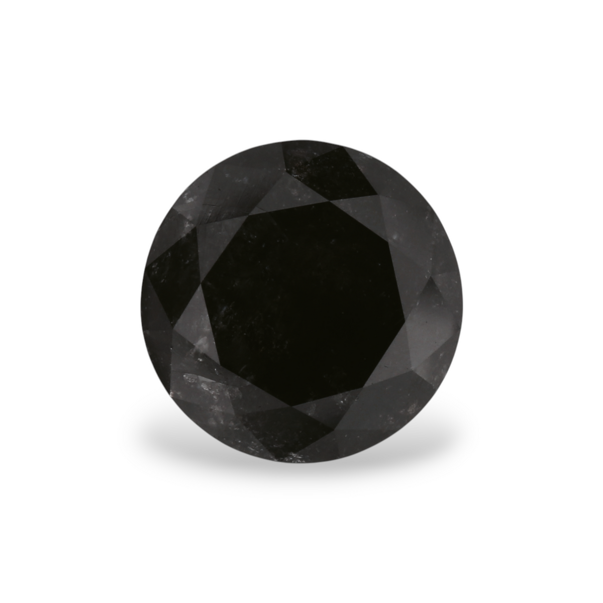 1.85 Carat Natural Black Round Diamond GIA
