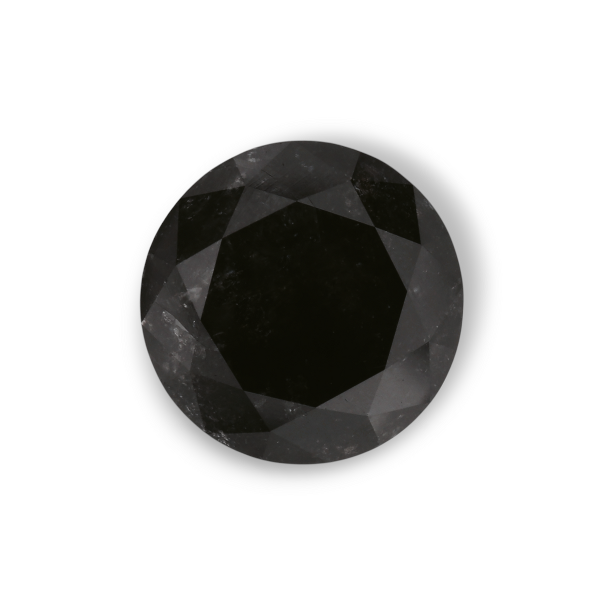 1.85 Carat Natural Black Round Diamond GIA