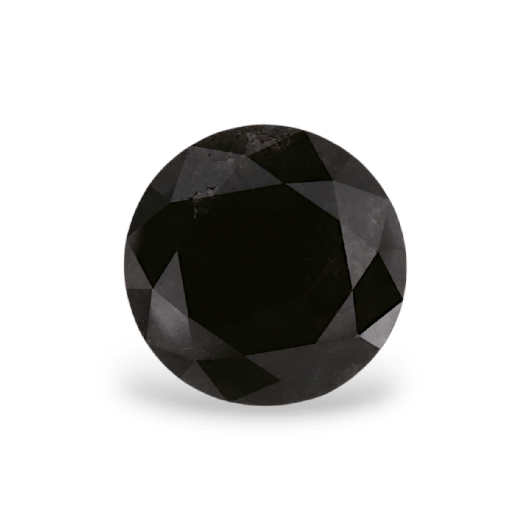 1.77 Carat Natural Black Round Diamond GIA