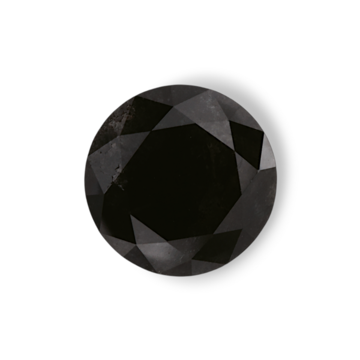 1.77 Carat Natural Black Round Diamond GIA